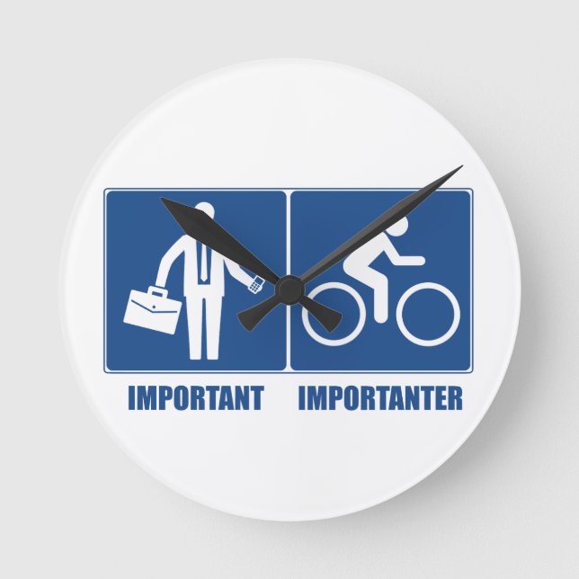 Work Is Important, Cycling Is Importanter Round Clock (Front)