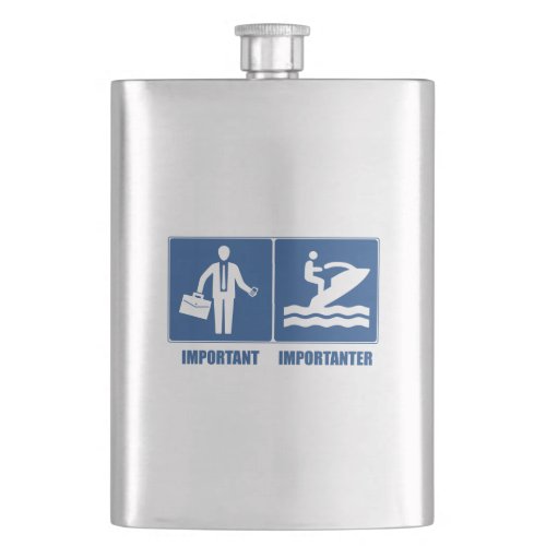 Work Is Important Jet Skiing Is Importanter Flask