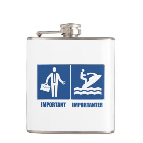 Work Is Important Jet Skiing Is Importanter Flask