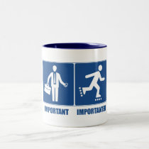 Work Is Important, Rollerblading Is Importanter Two-Tone Coffee Mug