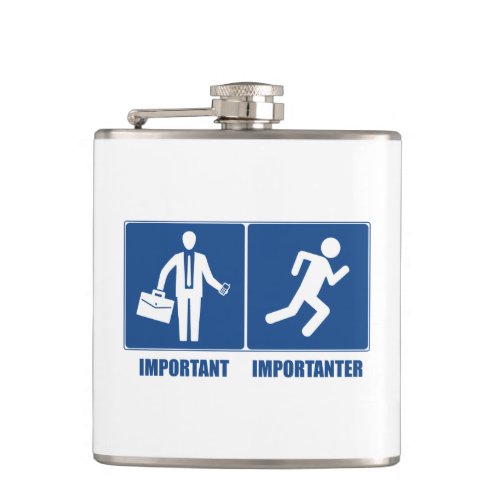 Work Is Important Running Is Importanter Hip Flask