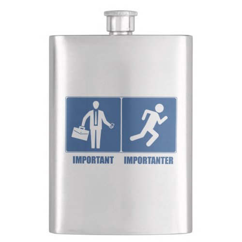 Work Is Important Running Is Importanter Hip Flask