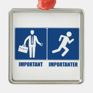 Work Is Important, Running Is Importanter Metal Ornament