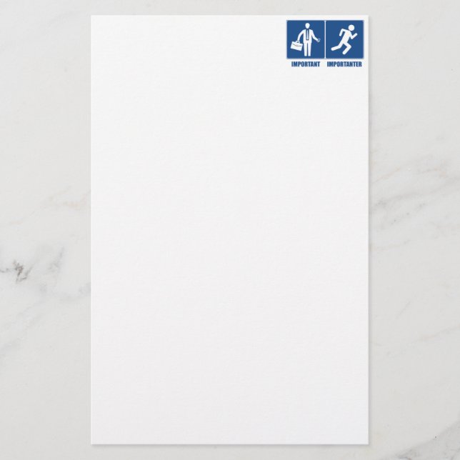 Work Is Important, Running Is Importanter Stationery (Front)