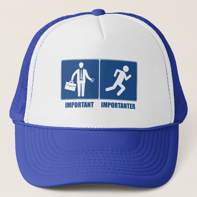 Work Is Important, Running Is Importanter Trucker Hat (Front)