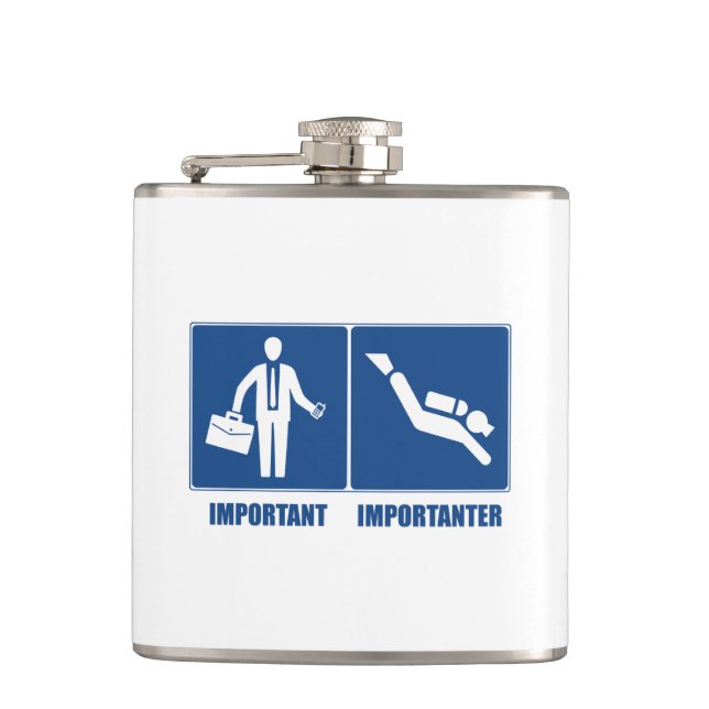 Work Is Important, Scuba Diving Is Importanter Flask (Front)