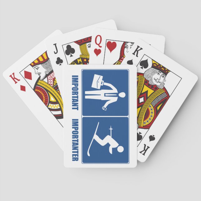Work Is Important, Skiing Is Importanter Poker Cards (Back)