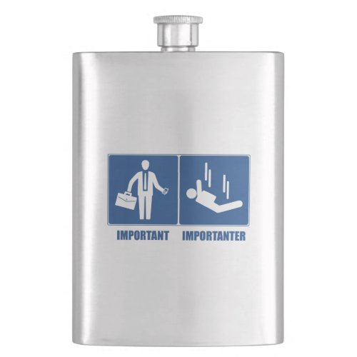 Work Is Important Sky Diving Is Importanter Flask