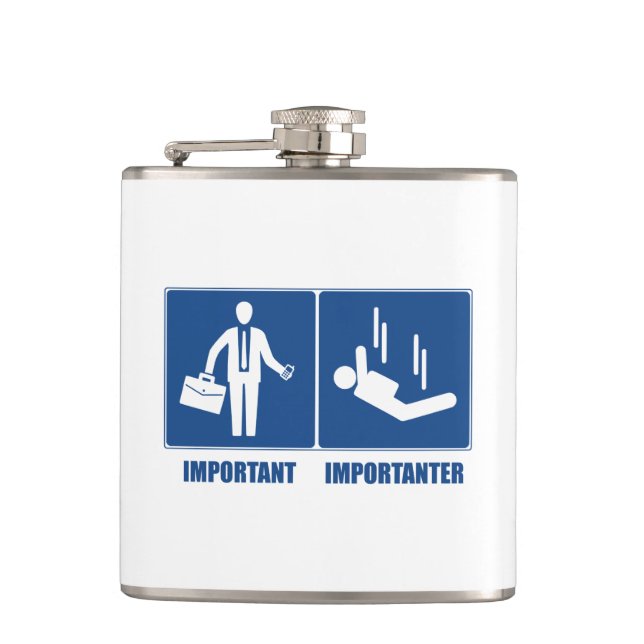 Work Is Important, Sky Diving Is Importanter Flask (Front)