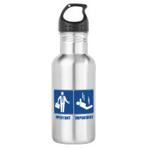 Work Is Important, Sky Diving Is Importanter Stainless Steel Water Bottle