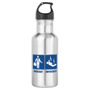Work Is Important, Sky Diving Is Importanter Stainless Steel Water Bottle