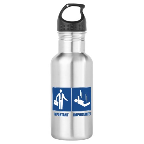 Work Is Important Sky Diving Is Importanter Stainless Steel Water Bottle