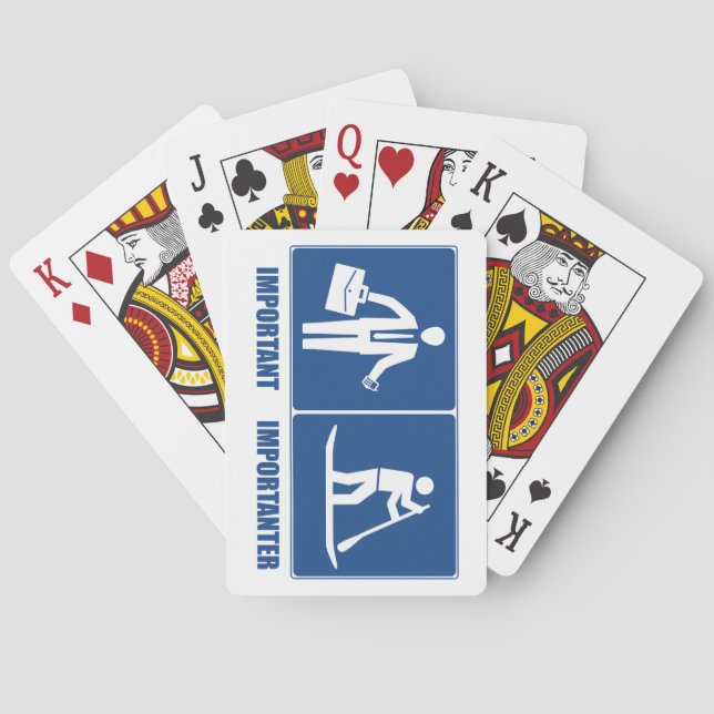 Work Is Important, Standup Paddling Is Importanter Poker Cards (Back)