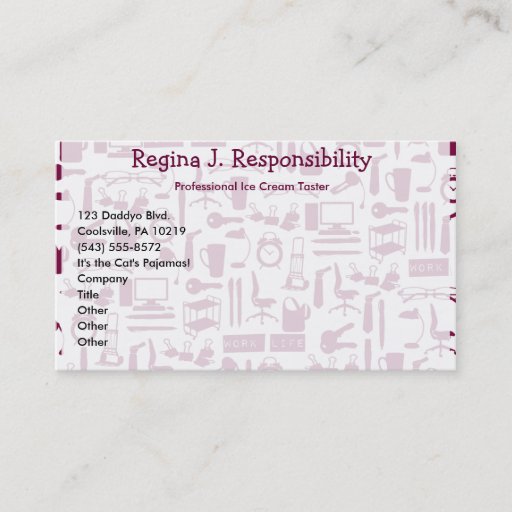 Customizable Work Life! Business Card Template
