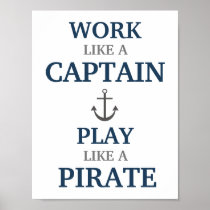 Work Like A Captain Nautical Nursery Print