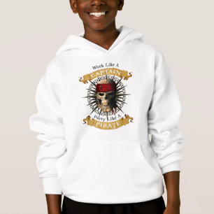 Work Like A Captain Party Like A Pirate Skull Joll Hoodie