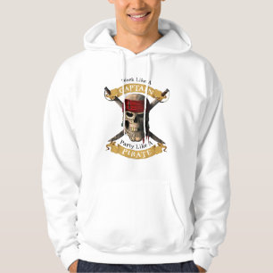 Work Like A Captain Party Like A Pirate Skull Joll Hoodie