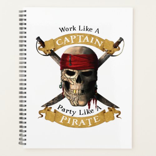 Work Like A Captain Party Like A Pirate Skull Joll Planner