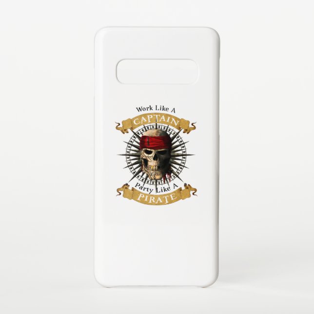 Work Like A Captain Party Like A Pirate Skull Joll Samsung Galaxy Case (Back)