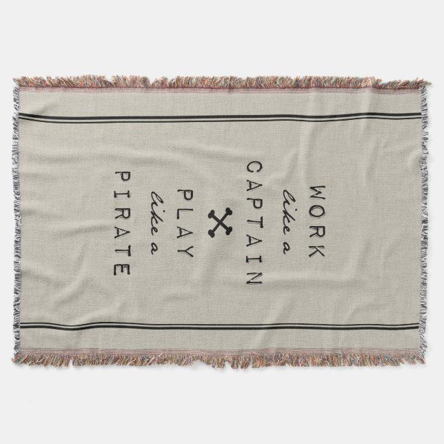 Work Like A Captain Play Like A Pirate Blanket (Front)