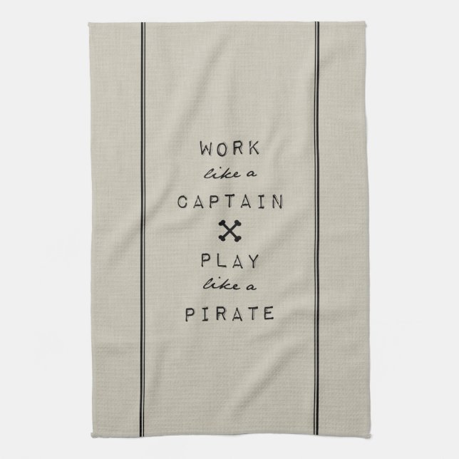 Work Like A Captain Play Like A Pirate Towel (Vertical)