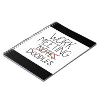 Work Meeting Notes Funny Doodle Pad Drawing Notebook