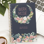 Work Mode Navy Blue Floral Personalized Planner<br><div class="desc">Get into work mode with this navy blue floral personalized planner. Perfect for women who love elegant and vibrant designs, this planner combines practicality with style. The beautiful floral artwork and inspiring "Work Mode" message add a touch of motivation to your daily planning. Personalize it with your name for a...</div>
