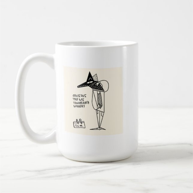 Work monday busy tired coffee mug (Left)