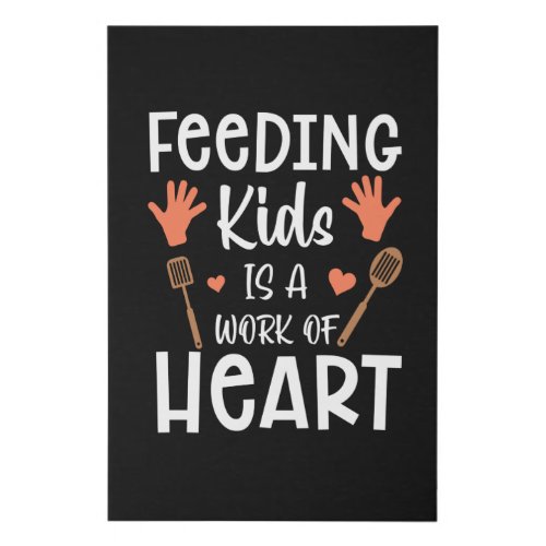 Work of Heart School Lunch Lady Cafeteria Worker Faux Canvas Print