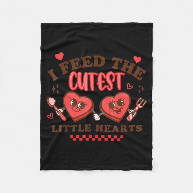 Work Of Heart School Lunch Lady Cafeteria Worker V Fleece Blanket (Front)