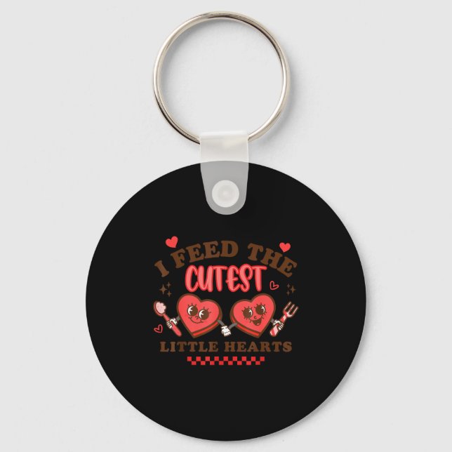 Work Of Heart School Lunch Lady Cafeteria Worker V Keychain (Front)