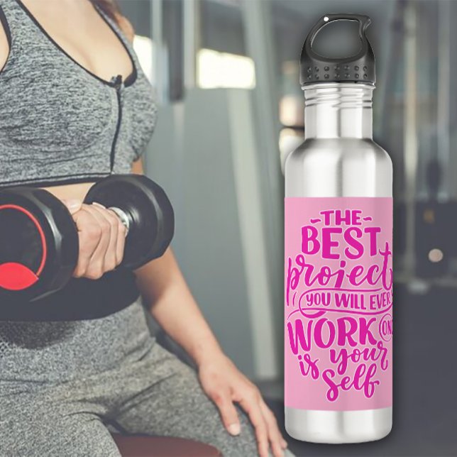 Work on Yourself Exercise Stainless Steel Water Bottle (Creator Uploaded)