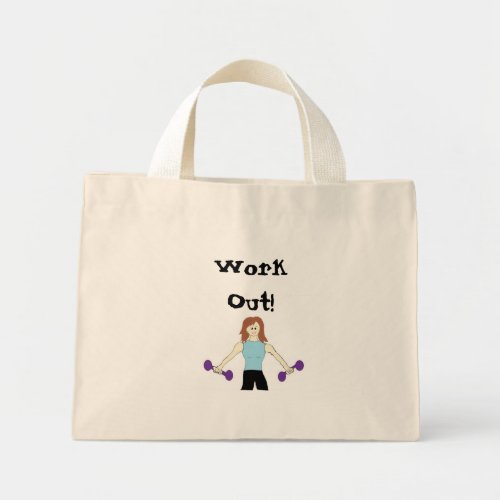 Work Out With Weights Mini Tote Bag