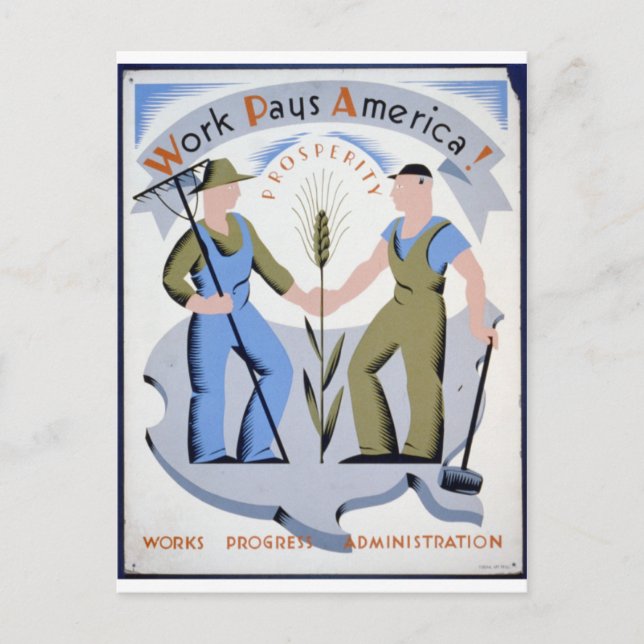 Work Pays America Postcard (Front)