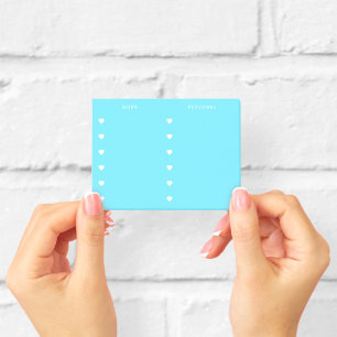 Work   Personal Blue with White Hearts Checklist Post-it Notes