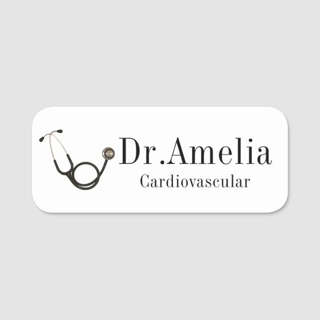 Work-Personalized Doctor Stylist ID Badge (Front)