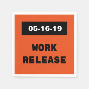 Work Release Retirement Gift Custom Date Napkins