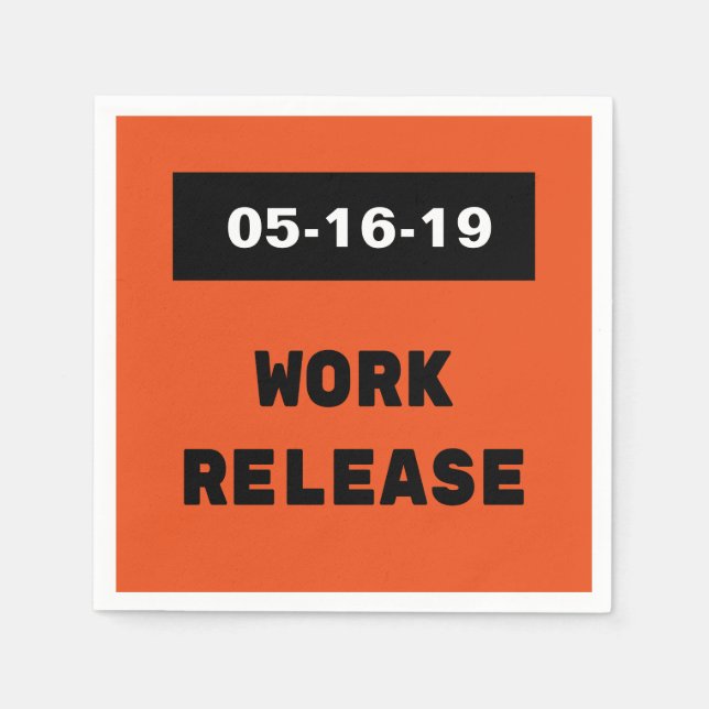 Work Release Retirement Gift Custom Date Napkins (Front)