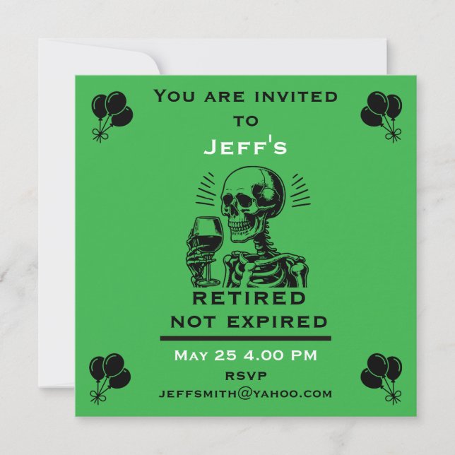 Work  Retirement Party  Announcement (Front)