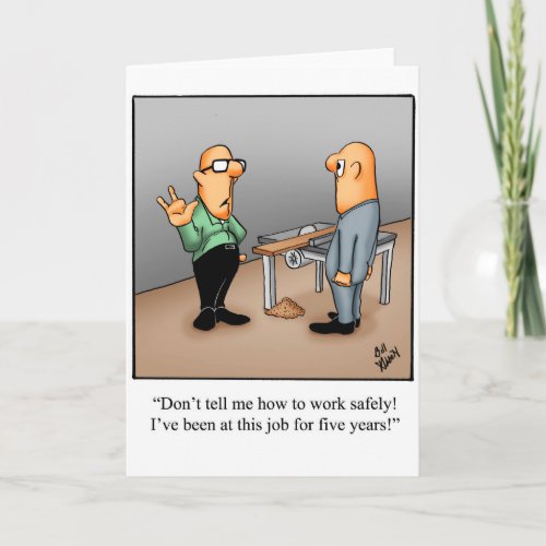Work Safety Greeting Card Humor Blank