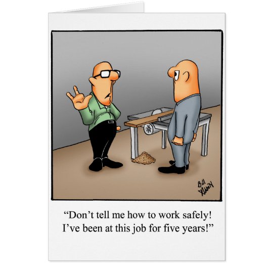 Work Safety Greeting Card Humor Blank Zazzle