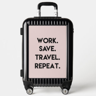 Lightweight hard shell suitcase with funny quote