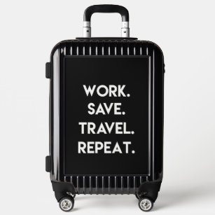 Lightweight hard shell suitcase with funny quote