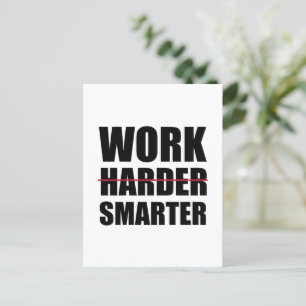 Work Smarter Not Harder Motivational Postcard