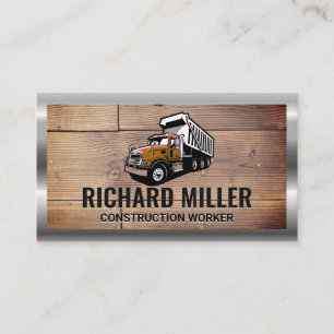 Work Truck Wooden Boards Business Card