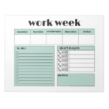 Work Week Planner - blue