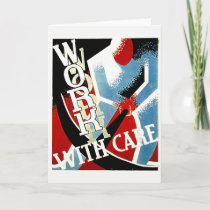 Work With Care - Vintage Depression Era WPA Poster