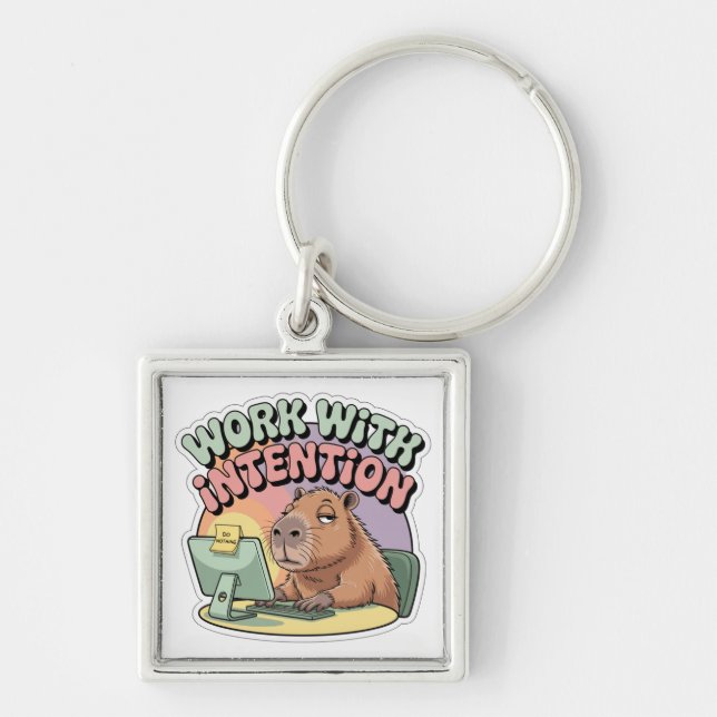 Work With Intention Keychain (Front)