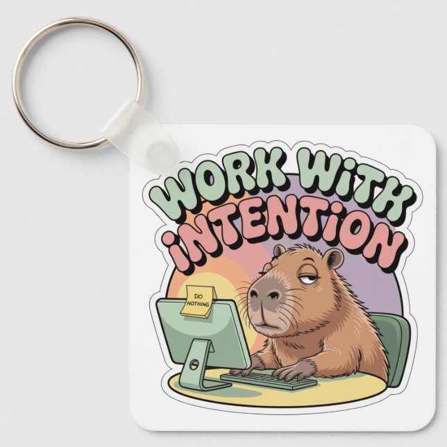 Work With Intention Keychain (Front)
