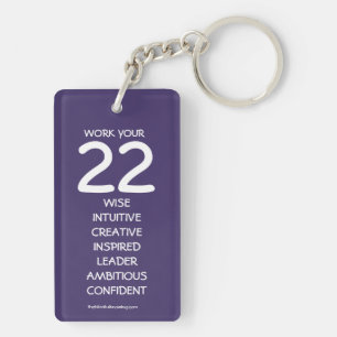 "Work your 22" Numerology Key Chain for Number 22